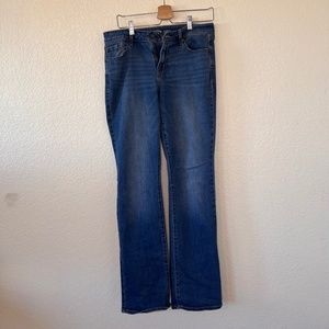 Old Navy Women's Kicker Boot Cut Mid-Rise Jeans - Size 10 Long, Medium Wash
